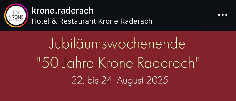 50 Jahre Gasthof Krone Raderach: Großes Jubiläumswochenende in Friedrichshafen 50 Jahre Krone Raderach Friedrichshafen